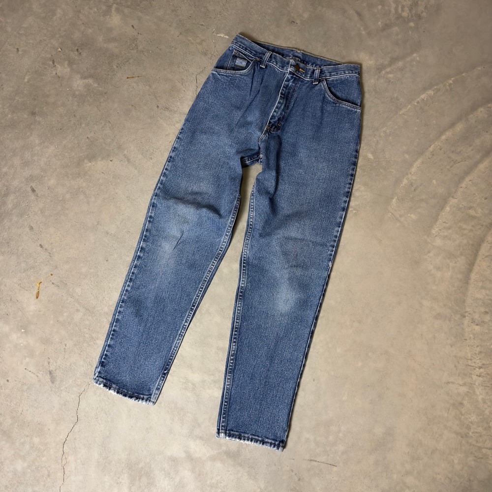 Vintage Wrangler Jeans Women 27x30 Blue High Rise Straight Leg Baggy 90s Western
